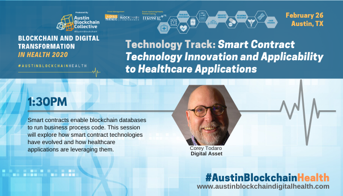 AustinDLTHealth's tweet photo. Join #healthcare and #digitalhealth Peers for the #AustinBlockchainHealth's Technology Track: "Technology Track: #SmartContract Technology Innovation and Applicability to Healthcare Applications" on Feb. 26th. https://t.co/nIklcUHjR9
#AustinBlockchain #DAMLdriven #Blockchain https://t.co/qnftLhQ62J