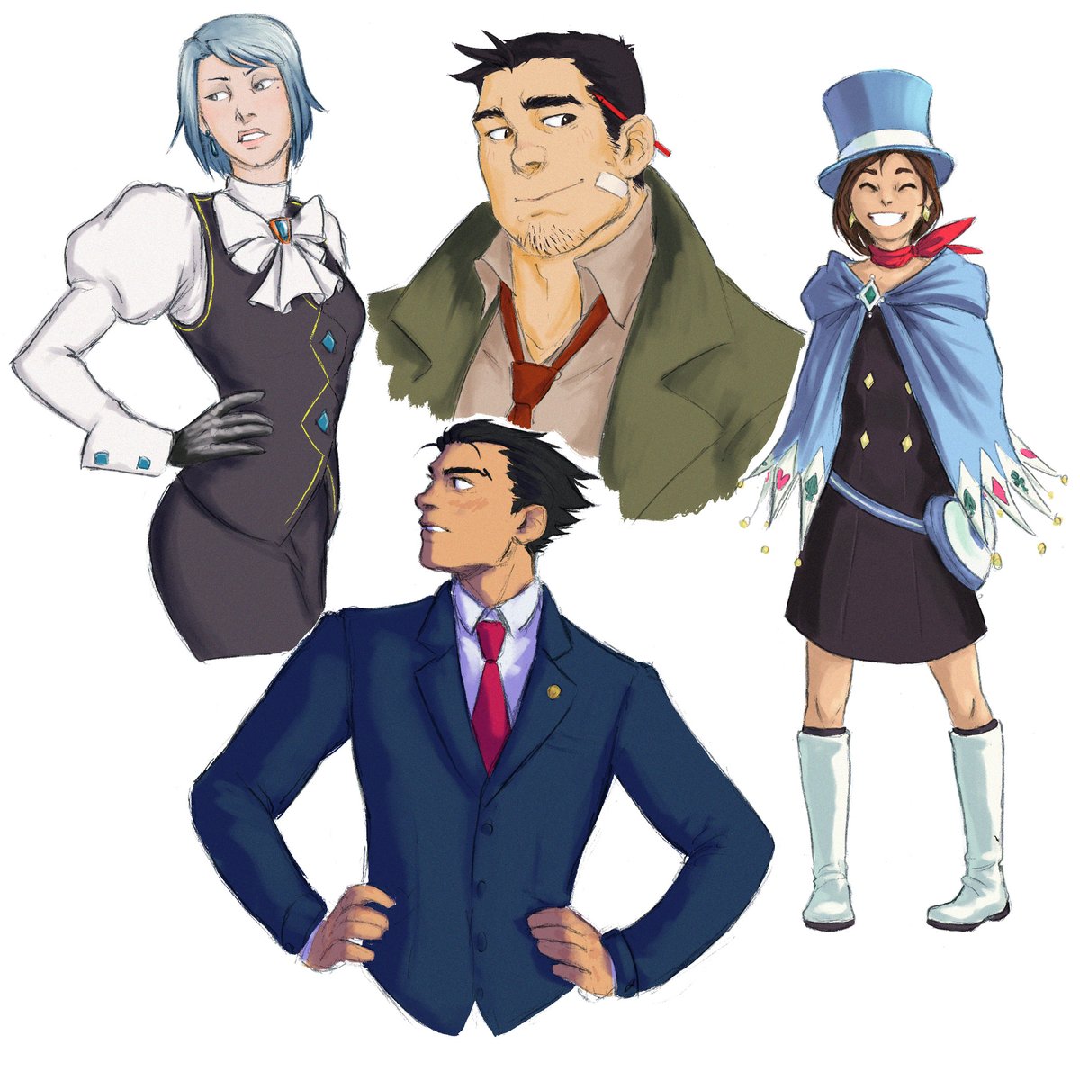 hankalime's tweet photo. I’m slowly scanning and cleaning up all my AA sketches #aceattorney https://t.co/9Mtx9vtvLi