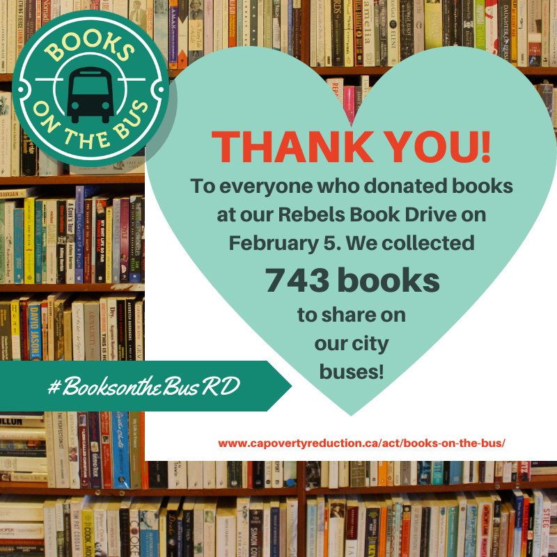 BooksontheBusRD's tweet photo. Drum roll please... During last week's annual Rebel's Book Drive, we collected 743 books for the Books on the Bus program! Thanks to everyone who brought a book (or many books!) and special thanks to all of our amazing volunteers who made this all possible! #RedDeer #Literacy https://t.co/qU6Vg4jROu