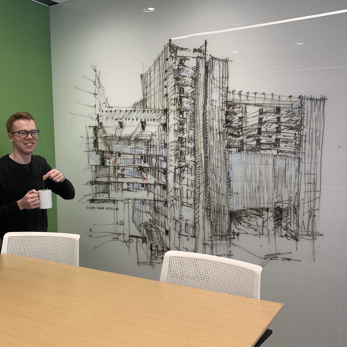 MarcAHeadrick's tweet photo. Whipped up another #whiteboard #drawing of the #SilverRamp at #mspairport, which is under construction https://t.co/CZd1TtgUJd