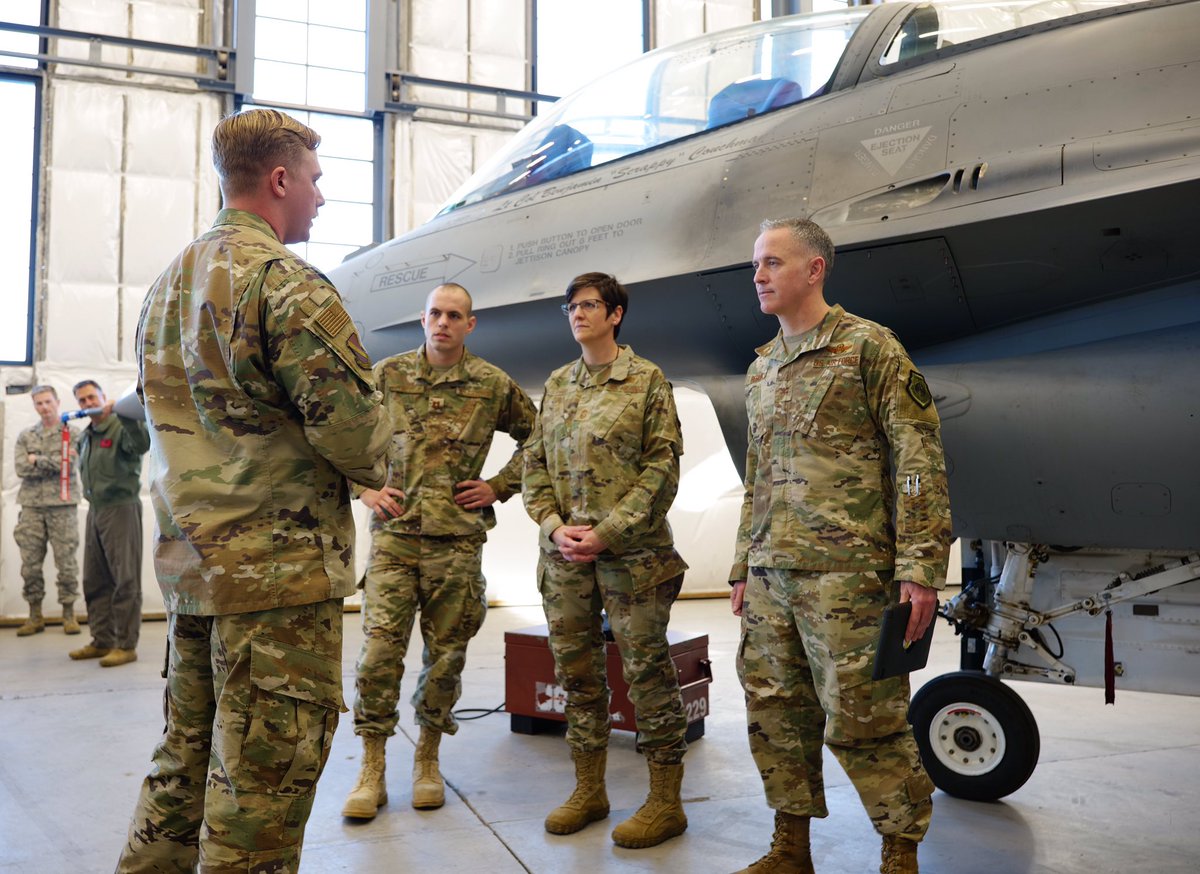 140Wg's tweet photo. How many 140th Wing leaders does it take to load a missile on an F-16...? The answer is “too many!” but it sure was fun watching them try! Let’s hope they leave it to the professionals from now on! 😂😉 #140wg #coang #cong1860 @140wg #weapons #f16 #fightingfalcon #viper #ang #acc https://t.co/dumPWSEc7P