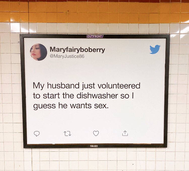 When @Twitter sends you a screenshot of your tweet on an actual sign in New York in the 8th Ave & 14th St. Subway Station you die of happiness!! #Lovetwitter 💜