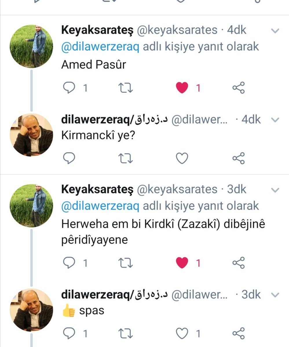 Hevalên delal
Pêwîst e ez belav bikim
Lêkereke xwerû hat gotin
Ji herêma Qulp-Pasûrê
Hem Kurmanc hem Dimilî lê hene
Û her du zarava jî lêkerê hema bêje wekî hev dibêjin
Kurmancî: pêrayî kirin
Kirmanckî: pêridîyayene
Her du jî, maneya wan beğenmek-ecibandin e
Hêja ne🌹
