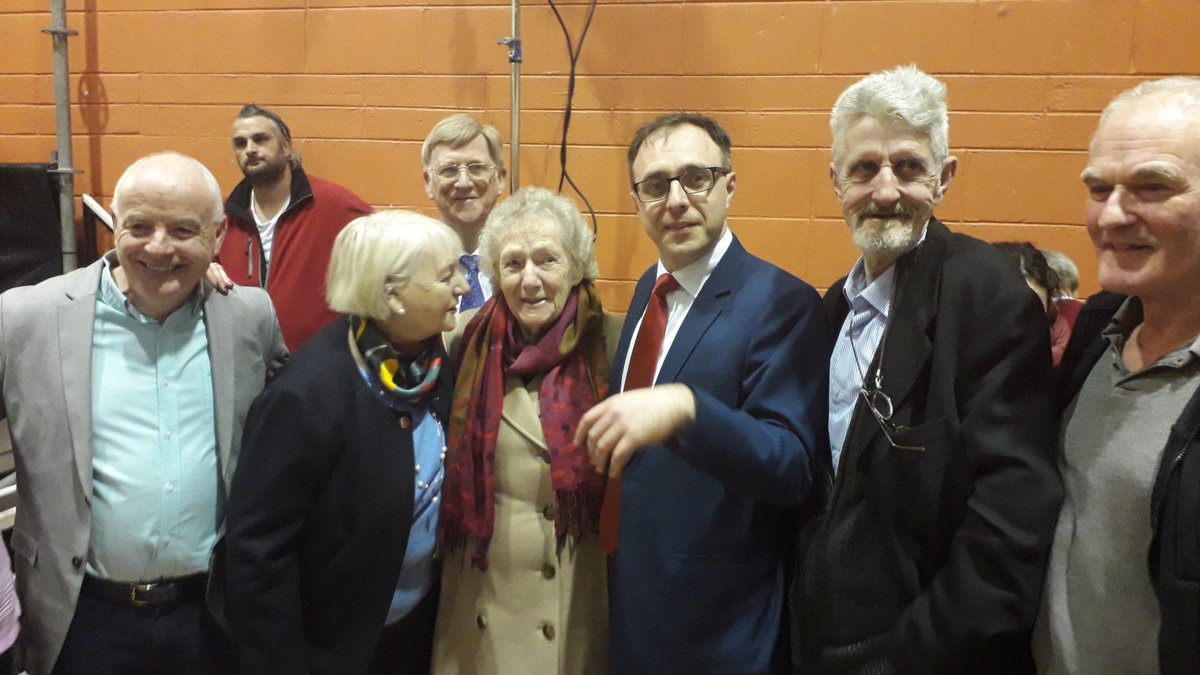 Robert Troy celebrating after being elected on Count 10 with Peter Burke (FG) and Joe Flaherty (FF). GE2020 LDWH