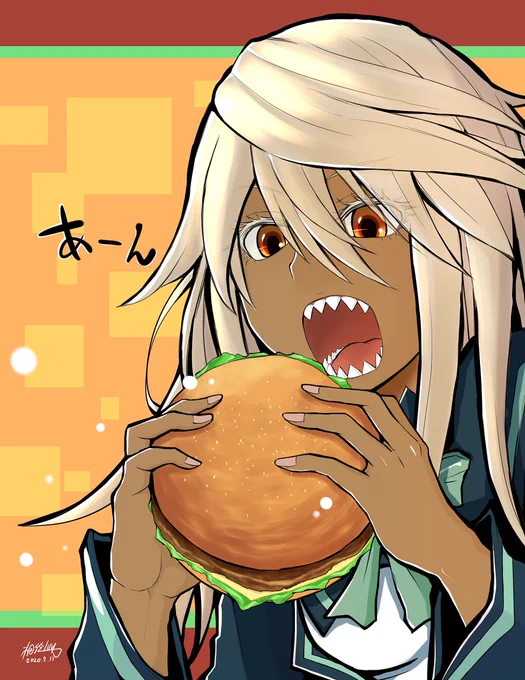 深夜に急に食べたくなったから描いて我慢した 