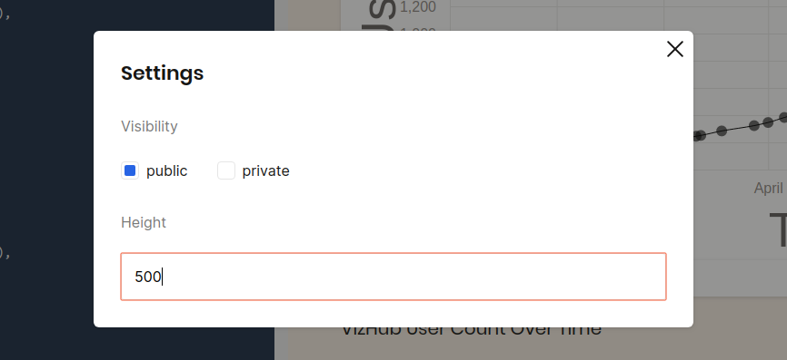 New #vizhub feature: Set height has landed! Now you can control the aspect ratio of your work (width is fixed at 960px, for now). This is available through the settings icon in the upper right.