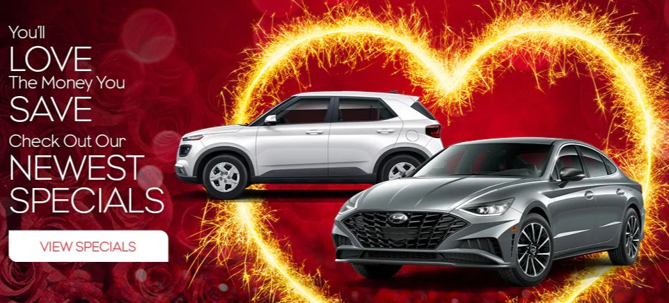 Fall in love with a Hyundai this February! See the link below to browse our special offers today. #Hyundai #HyundaiLove
.
.
Specials: bit.ly/2XaIqwq