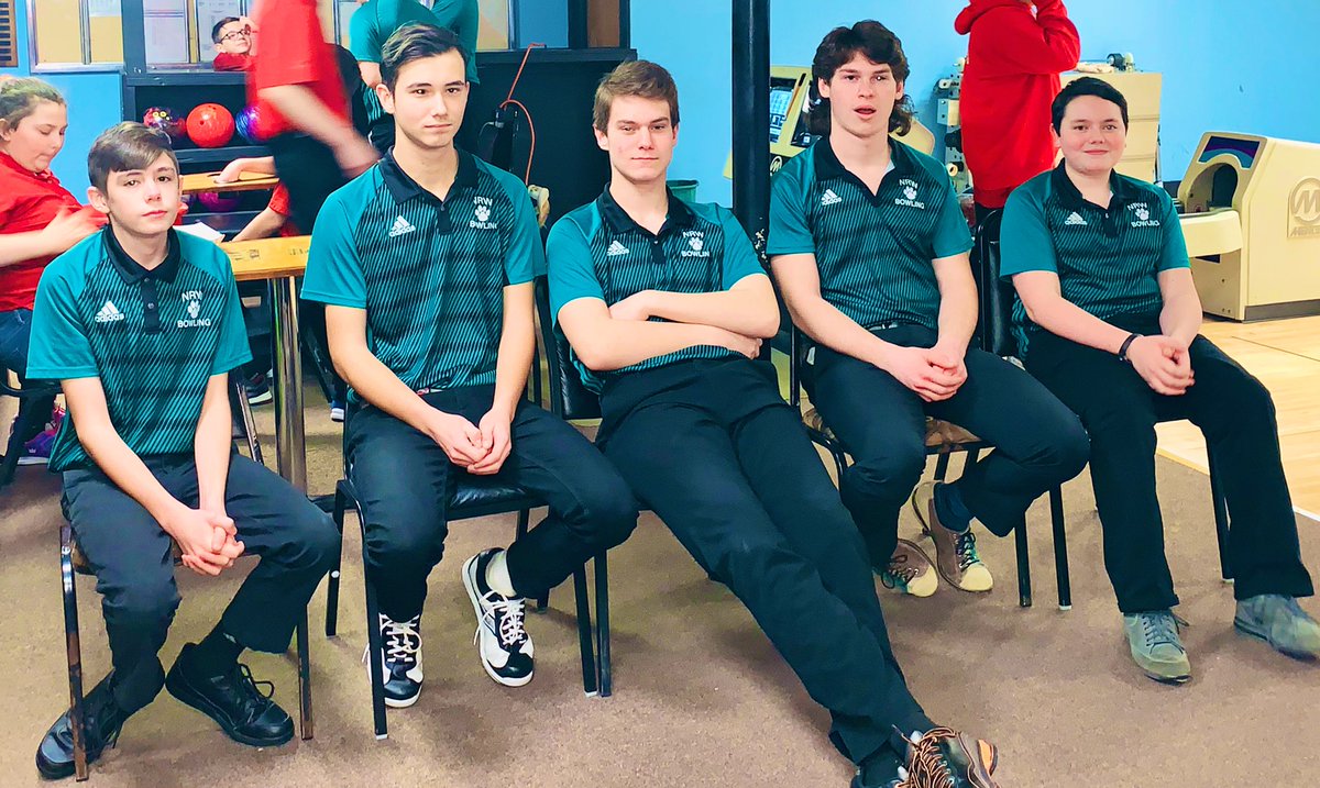 NRWHS's tweet photo. NRW Varsity Bowling 🎳 Senior Night vs. Red Creek on 2/10/20. Best of luck to the seniors (Garret, Daniel, Brooke, Paige &amp; Cove) on all their future endeavors! #GoCougars! https://t.co/5YMQfk76SZ