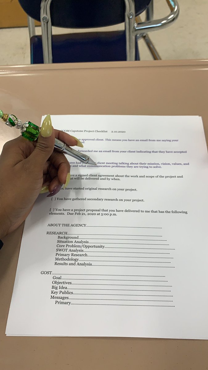 EboneeKnight's tweet photo. Class started today with a SCOM Capstone Project Checklist ! #SCOMUp https://t.co/Zn2xDlugY3