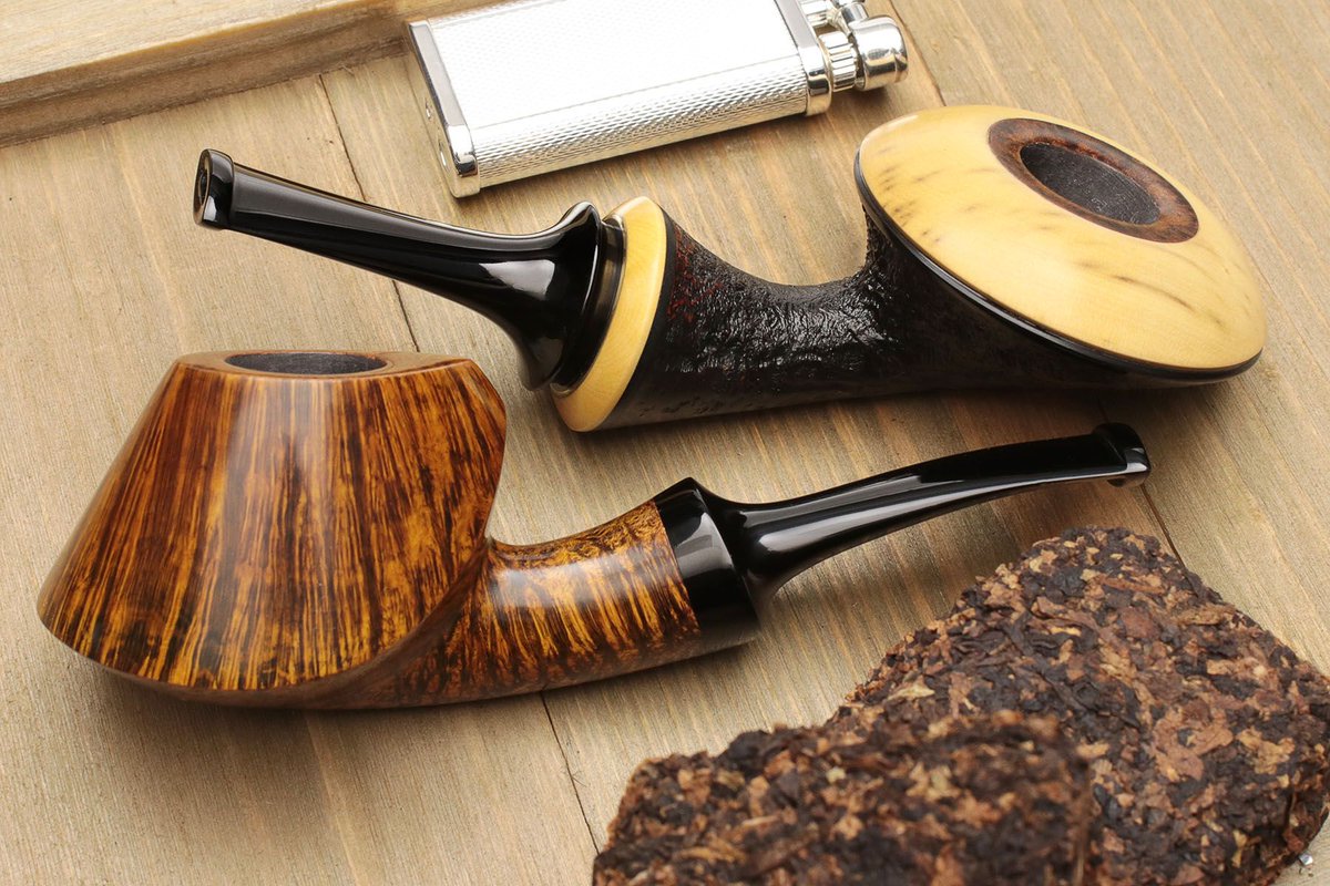 Crafted by husband and wife duo Love Geiger and Sara Mossberg, Geiger pipes are a collaborative effort between the two artisans. Two new, signature designs now on site: a Euclid with breathtaking grain and a reverse Calabash Bodog accented with boxwood. 
smokingpip.es/2BJF1dE