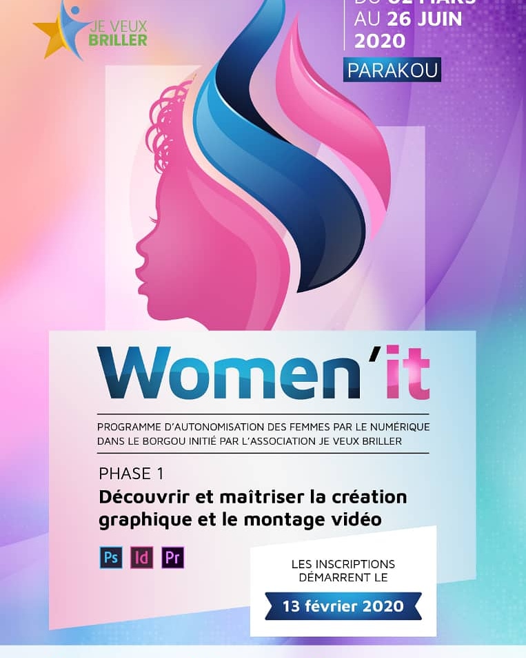 jvbriller's tweet photo. Nous lançons la première phase du projet Women’IT. #WomenIT est un programme dédié pour l’autonomisation des femmes par le numérique dans le Borgou.

Infos : https://t.co/PvfhlQZnt7

#womenit #parakoulefaitmieux #objectif2025 #jeveuxbriller #wasexo #tech https://t.co/QDkTlku04C