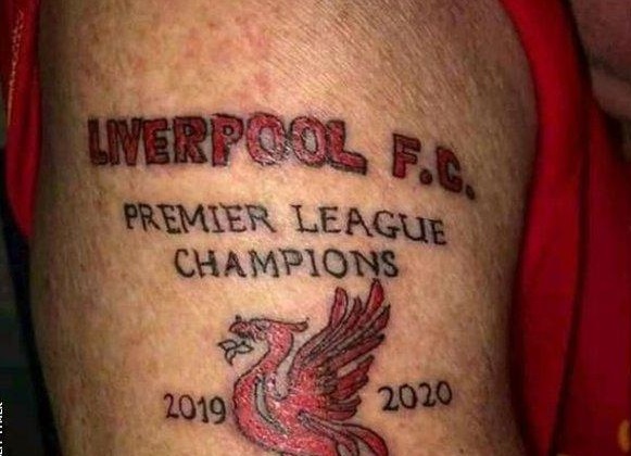 BBCSport's tweet image. One Liverpool fan has gone very early with a title tattoo...but he's not the only one to get a pre-emptive inking.  
Find out more: bbc.in/37fWOHl