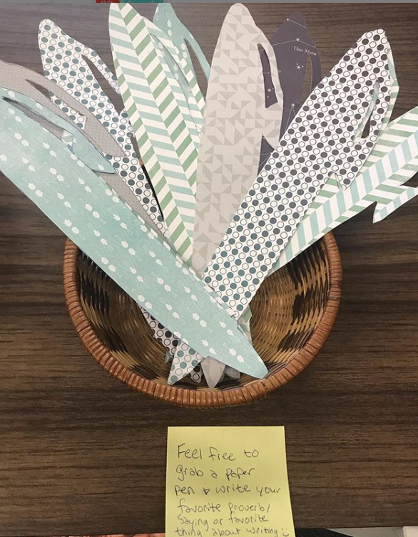 IUPUI_UWC's tweet photo. Come out to our open house tomorrow from 11am-1pm in CA 427! We will be having a citation celebration with cake ๐ฐ and celebrating International Writing Centers Week! #uwcopenhouse #spring2020 #IWCWeek #citationcelebration
Feel free to write something inspiring on a paper pen! https://t.co/bD3cehSkYN
