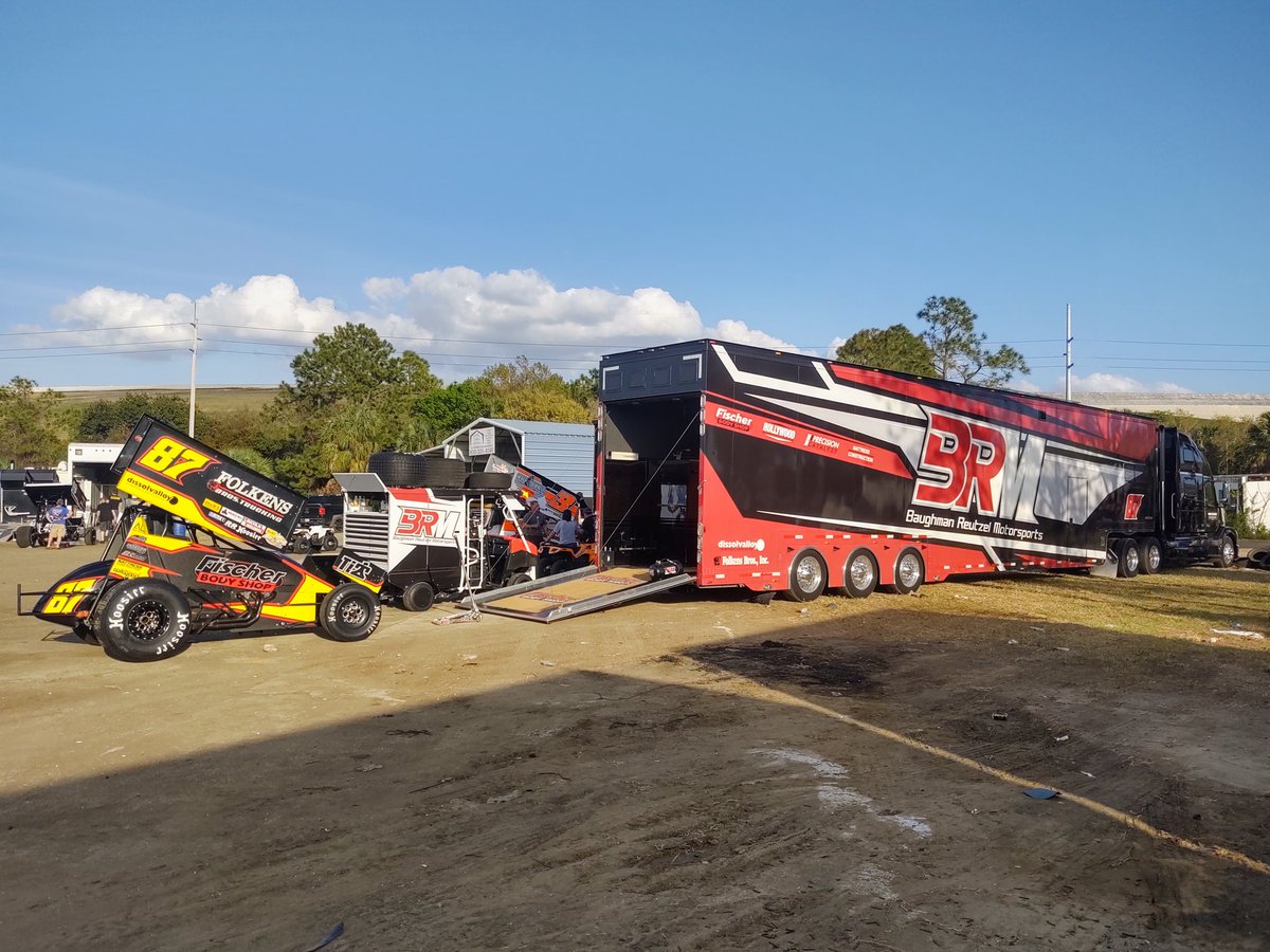 mikevleone's tweet photo. The @BaughmanReutzel operation is looking good sitting in the Florida sun @eastbayracepark. Driver @AaronReutzel picked up an @ASCoC win last Thursday at Volusia https://t.co/DO5MwvEIXH