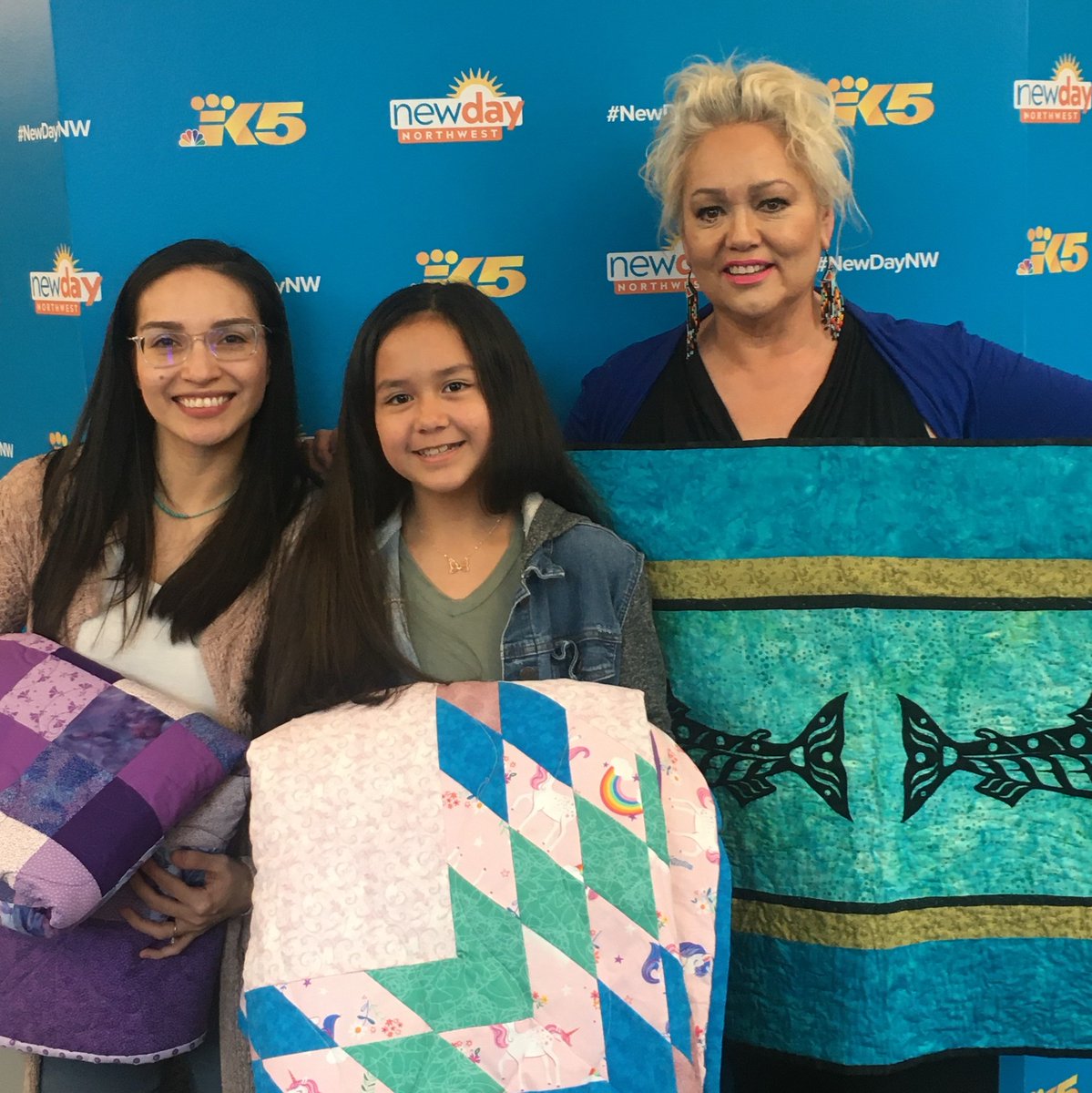 NewDayNW's tweet image. Over 30 quilts representing regional styles will be on display at the The Tulalip Tribes Administration Building Feb. 11th-13th in exhibit "Quilts from Indian Country"  Watch the interview: bit.ly/37dc7Aw 

#newdaynw #inspirednative #lakota #lakotasioux #lummi #tulalip