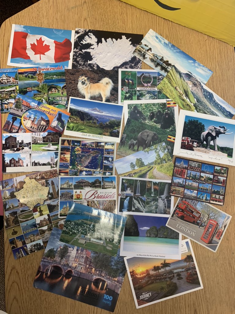 The Great Postcard race is taking us international! We are having so much fun learning about all of these places. Thank you to everyone that is helping make it possible. #settingtheBahr #DLSchools