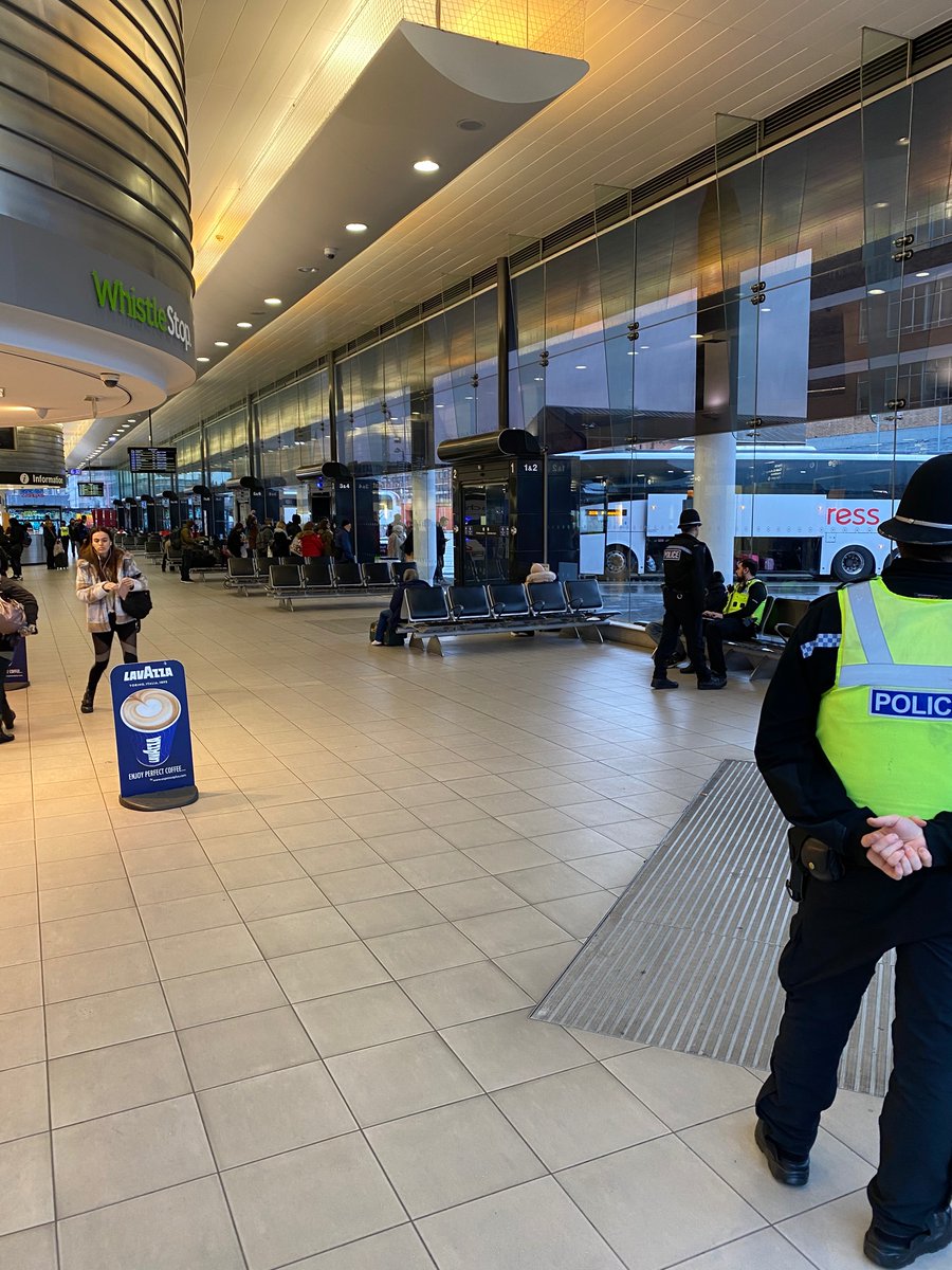 BrumCityWMP's tweet photo. Our Specially trained #ProjectServator officers from #Team2 &amp; #Team5 have continued their deployments and ended up at Digbeth Coach Station @nationalexpress. Our patrols are #Unpredictable and #HighlyVisible. If you are acting suspicious we will engage with you! #NoWhereToHide https://t.co/ZElc11BUK1