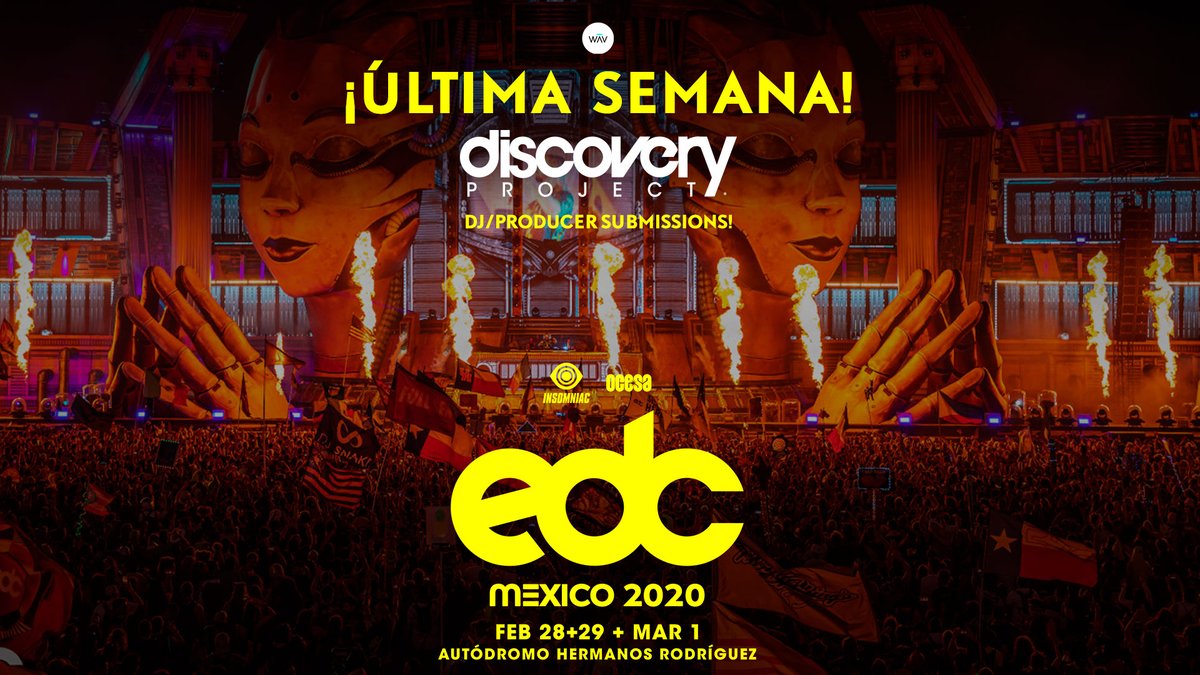 EDC_MEXICO's tweet photo. Solo tienes esta semana para enviarnos tu mezcla y canción, para tener la oportunidad de celebrar junto a nosotros la vida, amor, arte y la música de la más grande edición de #EDCMéxico jamás realizada. ⚡️❤️

Consulta para más información 👉 https://t.co/YBswxNxNGG https://t.co/WiBvGC4V3s