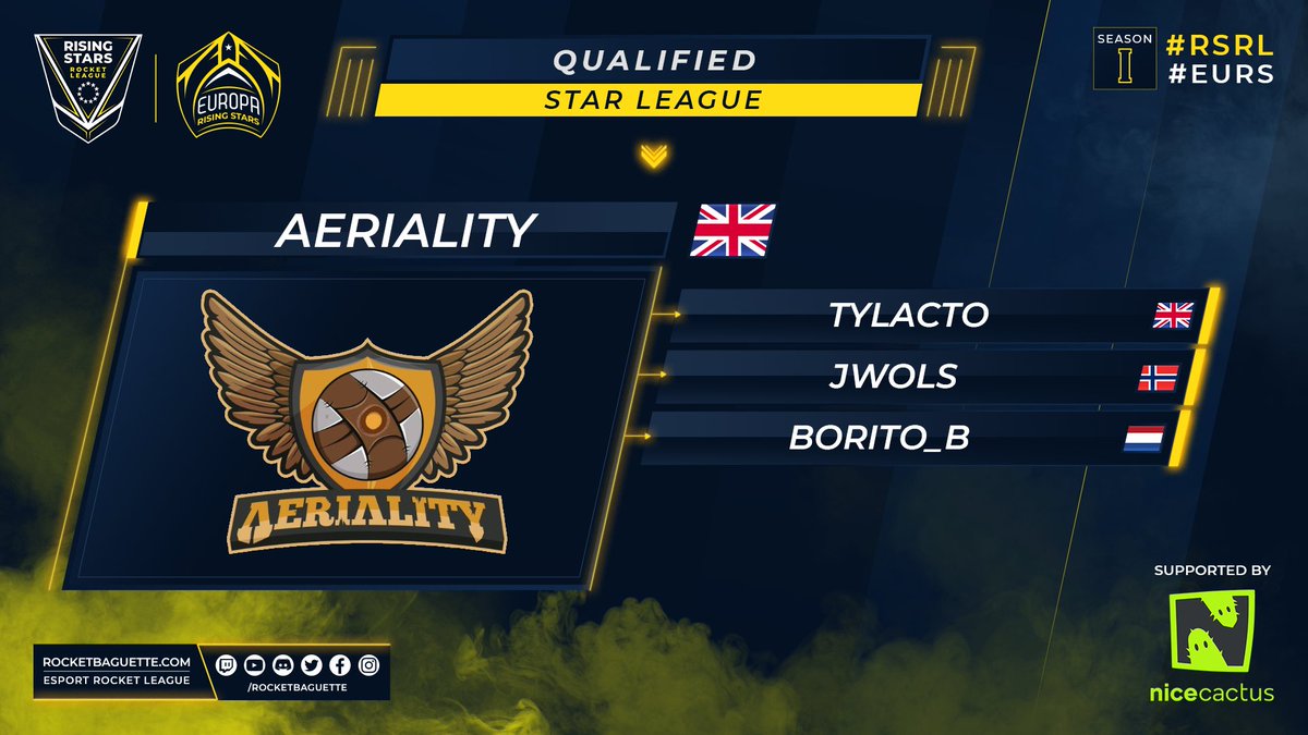 RisingStarsRL's tweet photo. Last but not least, @AerialityRL joins the #RSRL circuit by qualifying for the #EURS Star League!

Welcome to the Rising Stars! https://t.co/QAQVMMUF4E