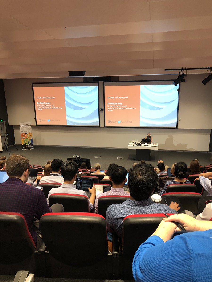 syd_health's tweet photo. We’re at #SydeHealth2020 hosted by @Sydney_Uni @digitalhealthn to explore the transformative power of technology for healthcare! Looking forward to hearing the new #eHealth ideas emerging from our HDR’s and ECR’s on personalising care and addressing imbalances 👏 https://t.co/kzdyfTngBD