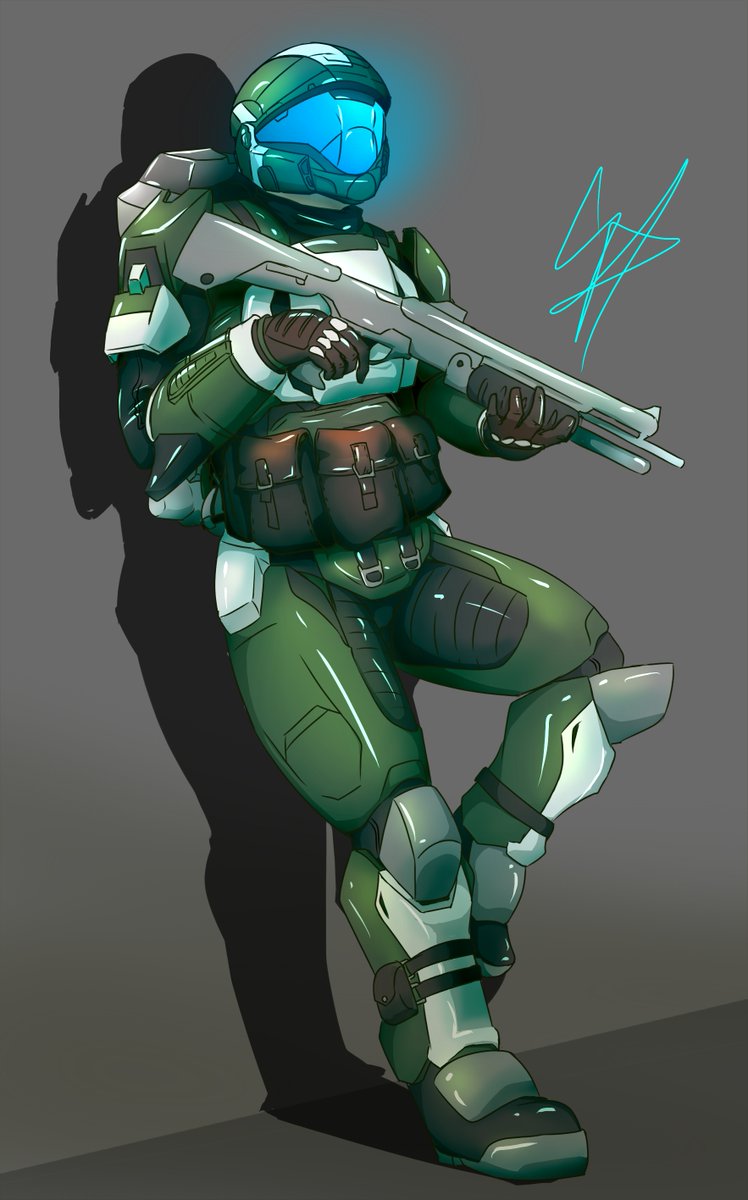 saggs312's tweet photo. a fellow odst commissioned by @BallerTitan i like the colors and the aditional equipment 

#commission #odst #halo #haloart #odstart #cool https://t.co/J0Tk3Xkita