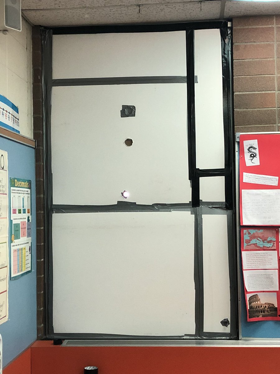 WildRoseEle's tweet photo. In 6H we go big for Science! We made a wall sized camera obscura (pinhole camera) to demonstrate reflection of light and a safe way to view a solar eclipse. Check out our cool upside down picture of the class outside! https://t.co/Z6jDut2WFI