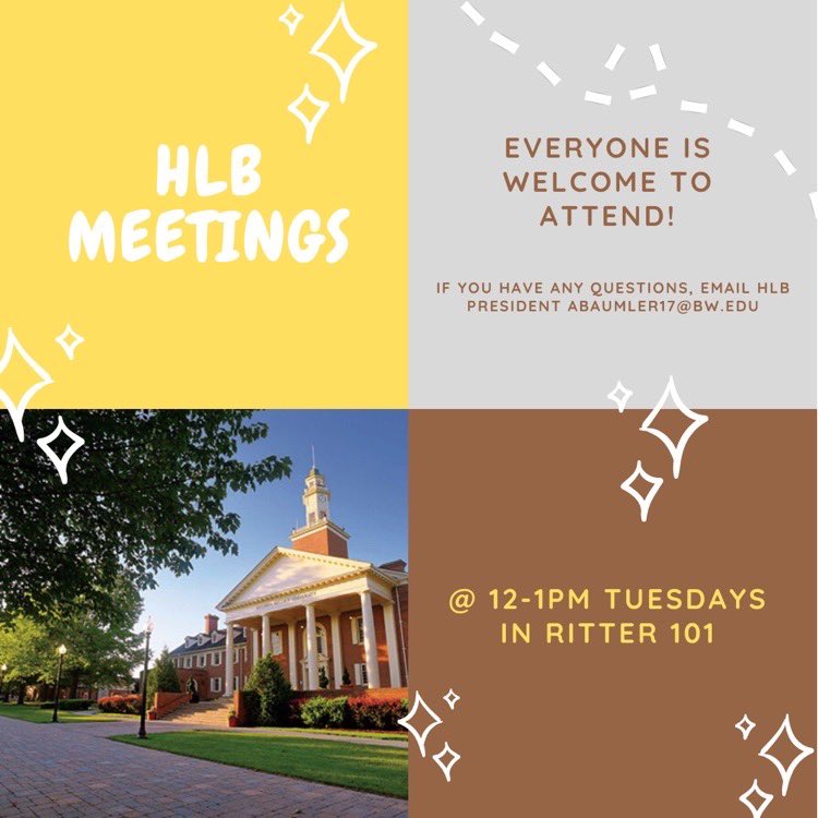BWHonors's tweet photo. Want to be more involved with the Honors community? Join us at our weekly HLB meetings to help plan monthly service and social events! https://t.co/GlXRGe1fHw