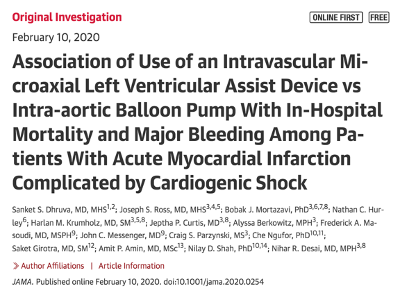 Harlan Krumholz (@hmkyale) on Twitter photo In our study, expensive, high risk device, intravascular microaxial LVAD, found 'assoc w/higher risk of in-hospital death & major bleeding complications.’ Is it time to insist such devices be tested thoroughly before approval? jamanetwork.com/journals/jama/… <a href="/YaleMed/">Yale School of Medicine</a> <a href="/YaleCardiology/">Yale Cardiology</a> In our study, expensive, high risk device, intravascular microaxial LVAD, found 'assoc w/higher risk of in-hospital death & major bleeding complications.’ Is it time to insist such devices be tested thoroughly before approval? jamanetwork.com/journals/jama/… <a href="/YaleMed/">Yale School of Medicine</a> <a href="/YaleCardiology/">Yale Cardiology</a>