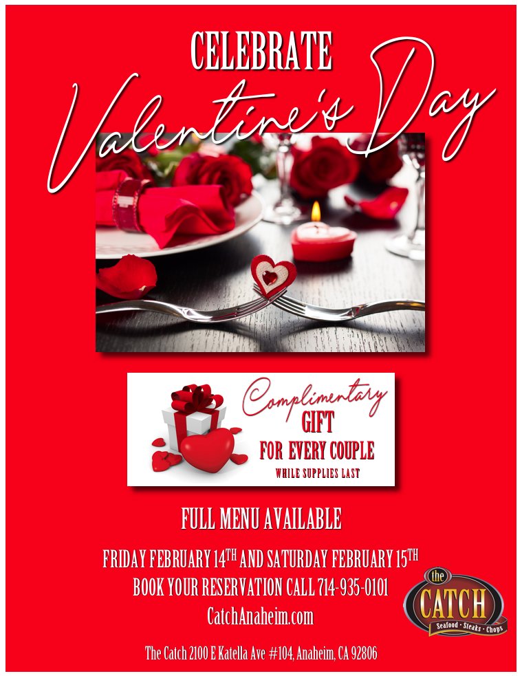 CatchAnaheim's tweet photo. Last minute reservations don't exactly say 'I love you.'  Spare yourself and book your reservation today! ❤️
➡️https://t.co/0QwFdMWtif https://t.co/z5TTk8Vy1J https://t.co/PMrcbkLbCt