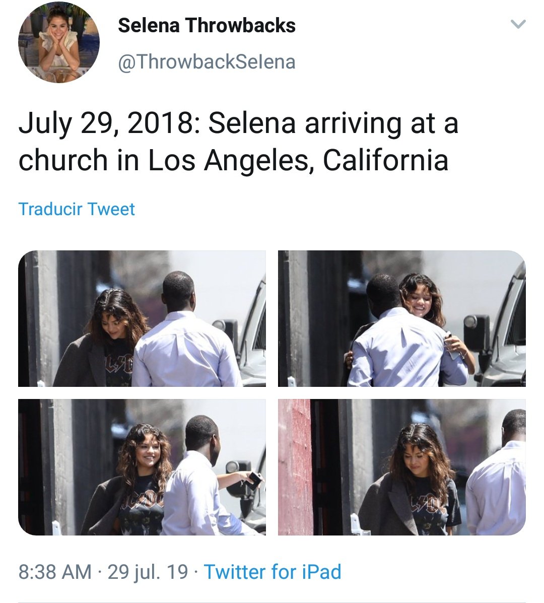 29 de julio del 2018, selena asiste a hillsong por última vez en el año...