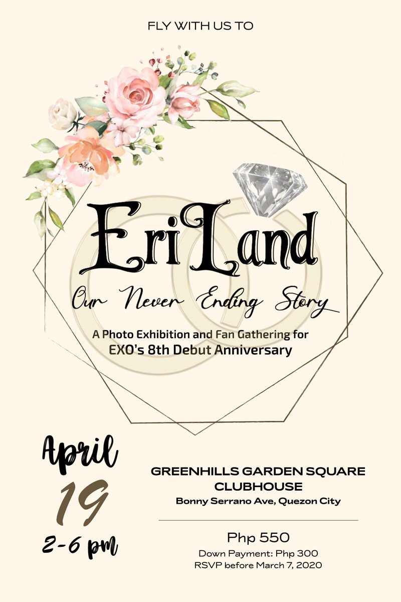 TboneSariSari's tweet photo. Win an Exo-SC album and more at our pop-up event at #EriLand! 
📅 April 19, 2020
⏰ 2pm - 6pm
📍 Greenhills Clubhouse, Bonny Serrano Ave, QC
💖 Photo exhibit, giveaways, full course meal, raffle

More details: https://t.co/4USN71usvg

#EriLand #giveaway #exo @weareoneEXO @Aeri_PH https://t.co/EPMKy547F1