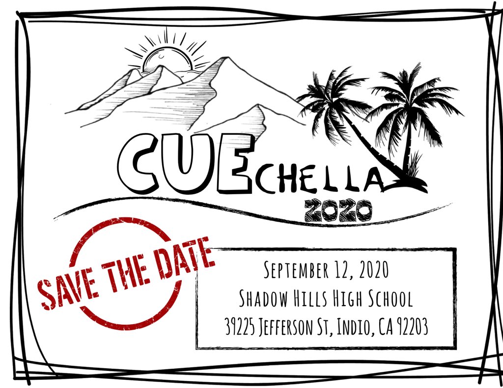 What?!! #TechFest just got a new name!!! Join us for #CUECHELLA2020 September 12th! <a href="/IACUE/">IACUE</a> <a href="/IV_CUE/">IVCUE</a> <a href="/RCOE/">RivCo Office of Education</a> <a href="/DesertSandsUSD/">Desert Sands USD</a> <a href="/PSUSD/">Palm Springs USD</a> <a href="/CVUnified/">Coachella Valley USD</a> <a href="/MorongoUnified/">Morongo Unified School District</a>