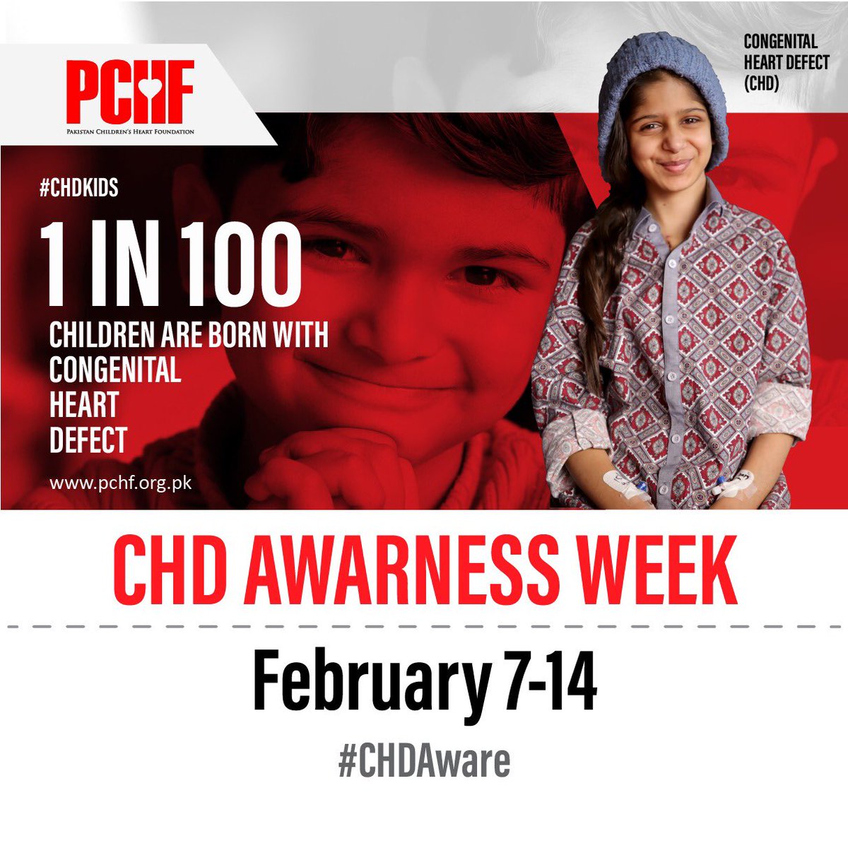 PersonalViews's tweet photo. Feb 7-14 is Congenital Heart Disease Awareness Week.Yearly 57000+ Children born with Heart defects in PK.
@CHDHospital
@farhanahmadPK
@captainmisbahpk
@GlobalARCH18
keep up the amazing work. #1in100 #CHDRights #CHDWeek #ChildHealth #CHD #CHDisReal #ACHD #HeartMonth #HeartHeros https://t.co/j96vkSVfiE