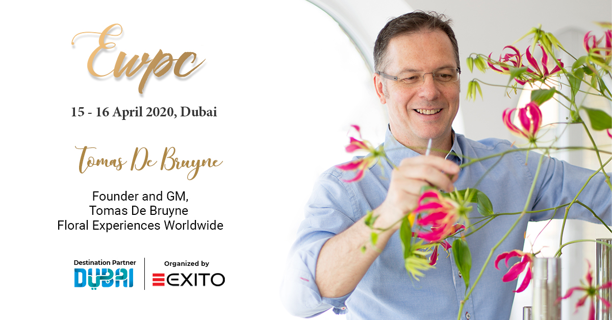 We welcome <a href="/TomasDeBruyneFD/">Tomas De Bruyne</a> as #speaker for the 9th Edition #EWPC taking place at #Dubai on 15–16  April, 2020.

Book your slot now ⬇️
dubai.weddingplanningconference.com

Event By: <a href="/ExitoEvents/">Exito Events</a>

#ewpc2020 #exito #exitoevents #floraldesign #architect #weddingplanning #conference #visitdubai