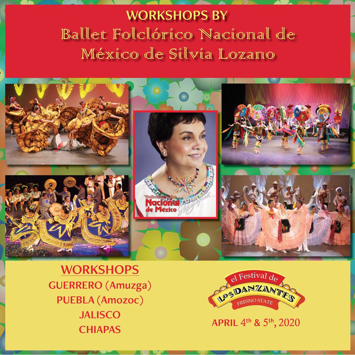 El Festival de Los Danzantes 2020!
We are pleased to once again have Ballet Folclórico Nacional de México de Silvia Lozano at this years festival! 
Register for one of her workshops!
sites.google.com/view/elfestiva…