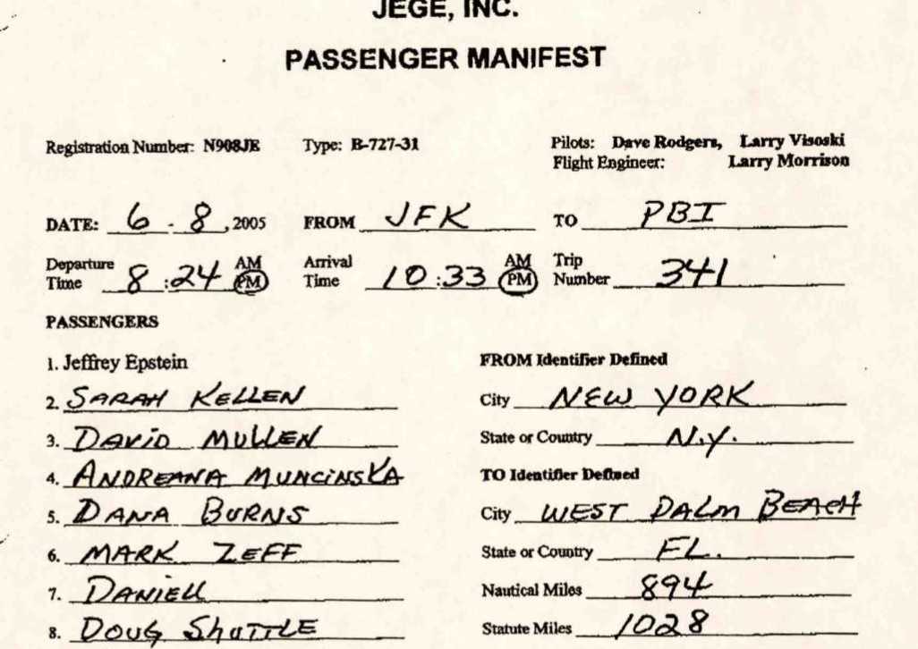 Some more flight logs of her on Epstein's planes during this time.