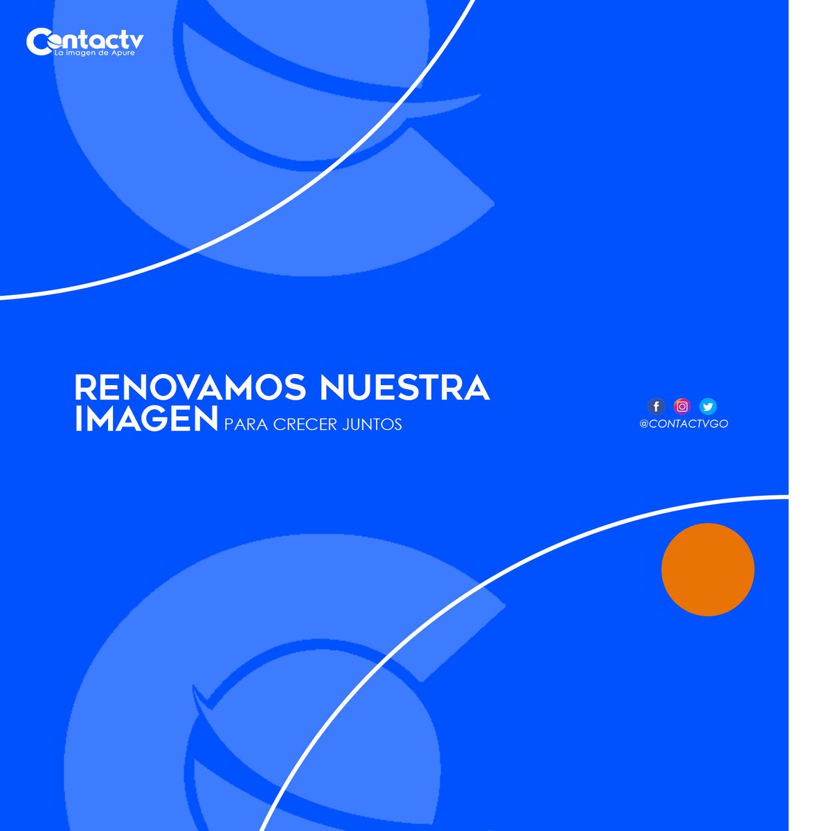 ContactvGo's tweet photo. 📺¡ContacTV Evoluciona! 👏🥳📡🚀🛰
Renovamos nuestra imagen para crecer juntos.

•Nueva imagen 🎥
•Nueva programación 📺
•Contenido interactivo. 📲💻
Atentos a lo nuevo que traemos para ustedes.
Somos ContacTV La imagen de Apure.

#VamosXmás #Contactv #ContactvGo #apure 🇻🇪 https://t.co/FfmumRYm3g