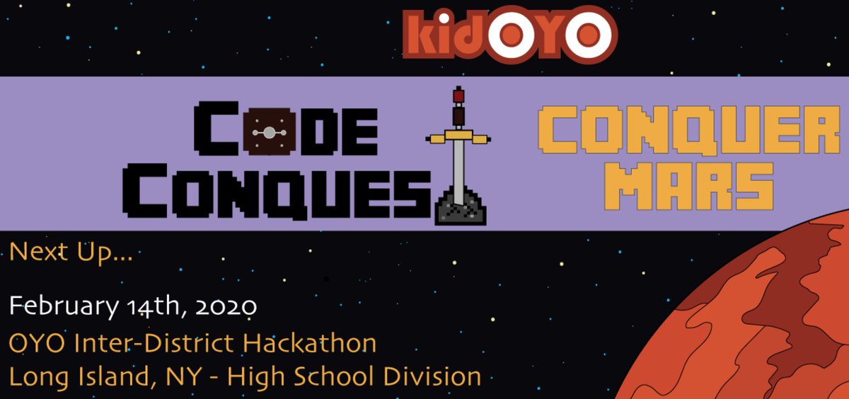 kid_OYO's tweet image. Here we go! #hackLI #CodeConquest2020 @OYOclass
1st Official Inter-District Competitive Hackathon
- High School Division - Long Island, NY $OYO