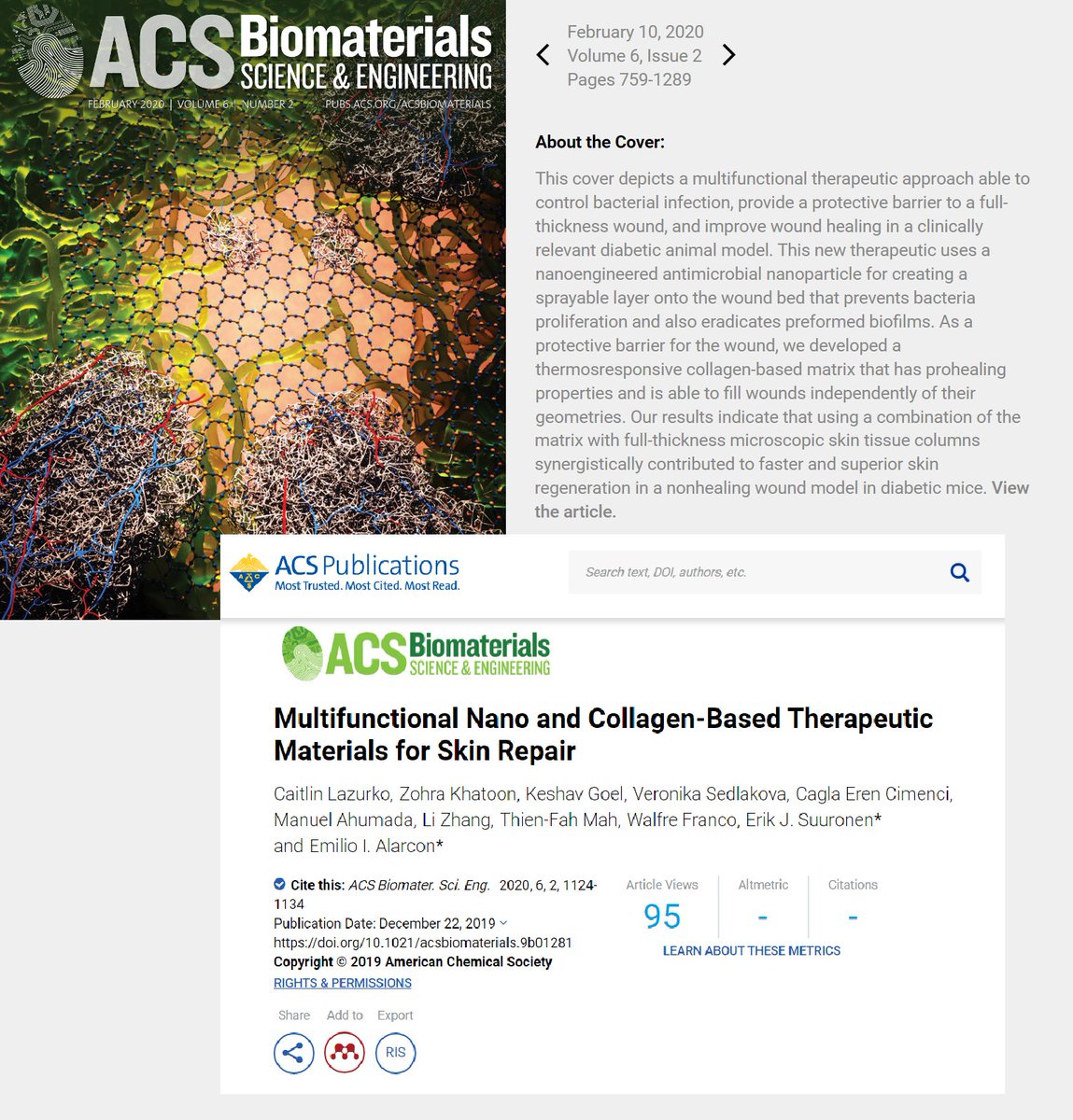 Our most recent publication is now on the front cover of the @ACSBiomaterials 🎉 #biomaterials #tissueregeneration
@BEaTSResearch