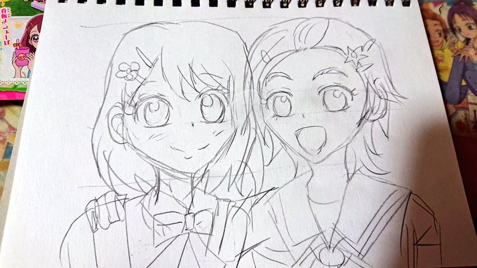 咲とのどか頑張って線画まで行きたい…(笑) 