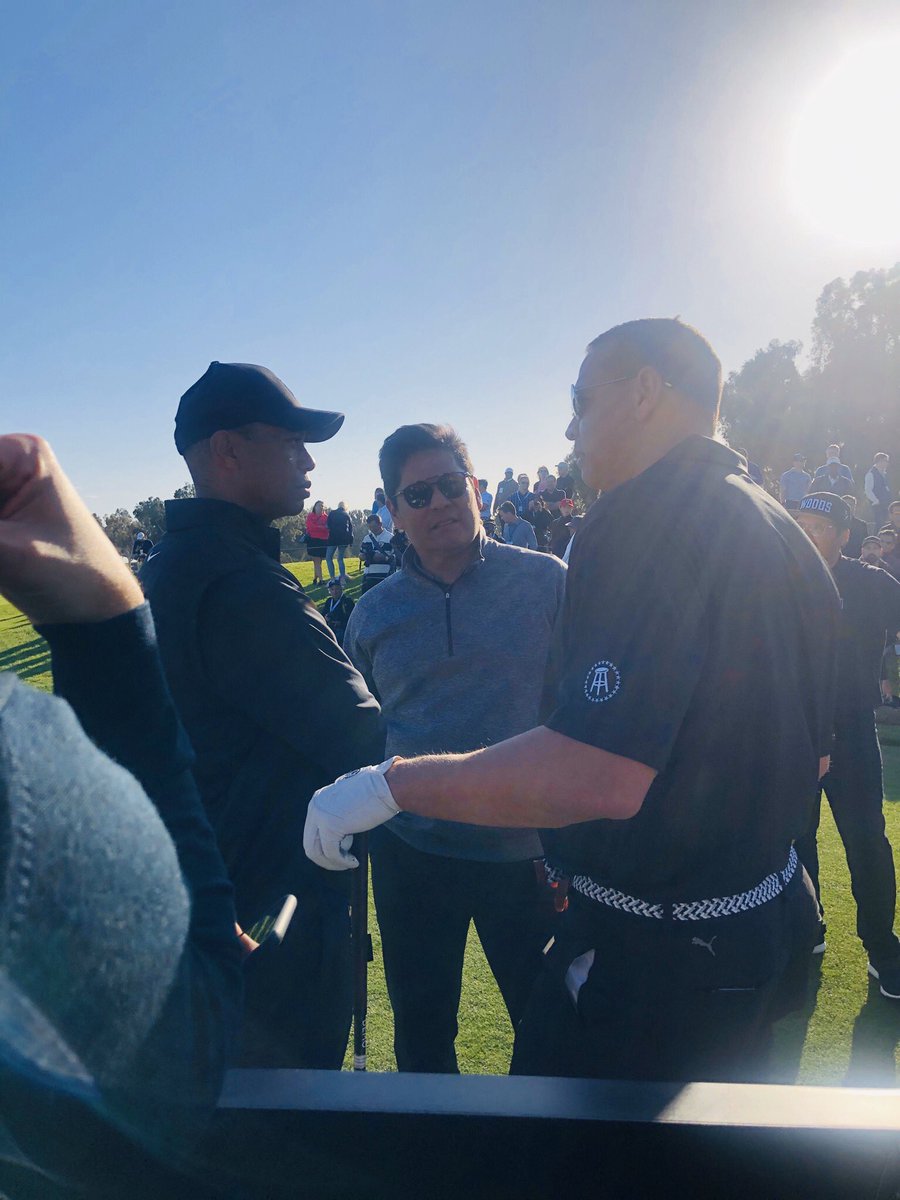Hanging on the 10th at Riviera just before start of 2020 celebrity Cup w <a href="/TigerWoods/">Tiger Woods</a> &amp; <a href="/AROD/">Alex Rodriguez</a> ! #CelebrityCup