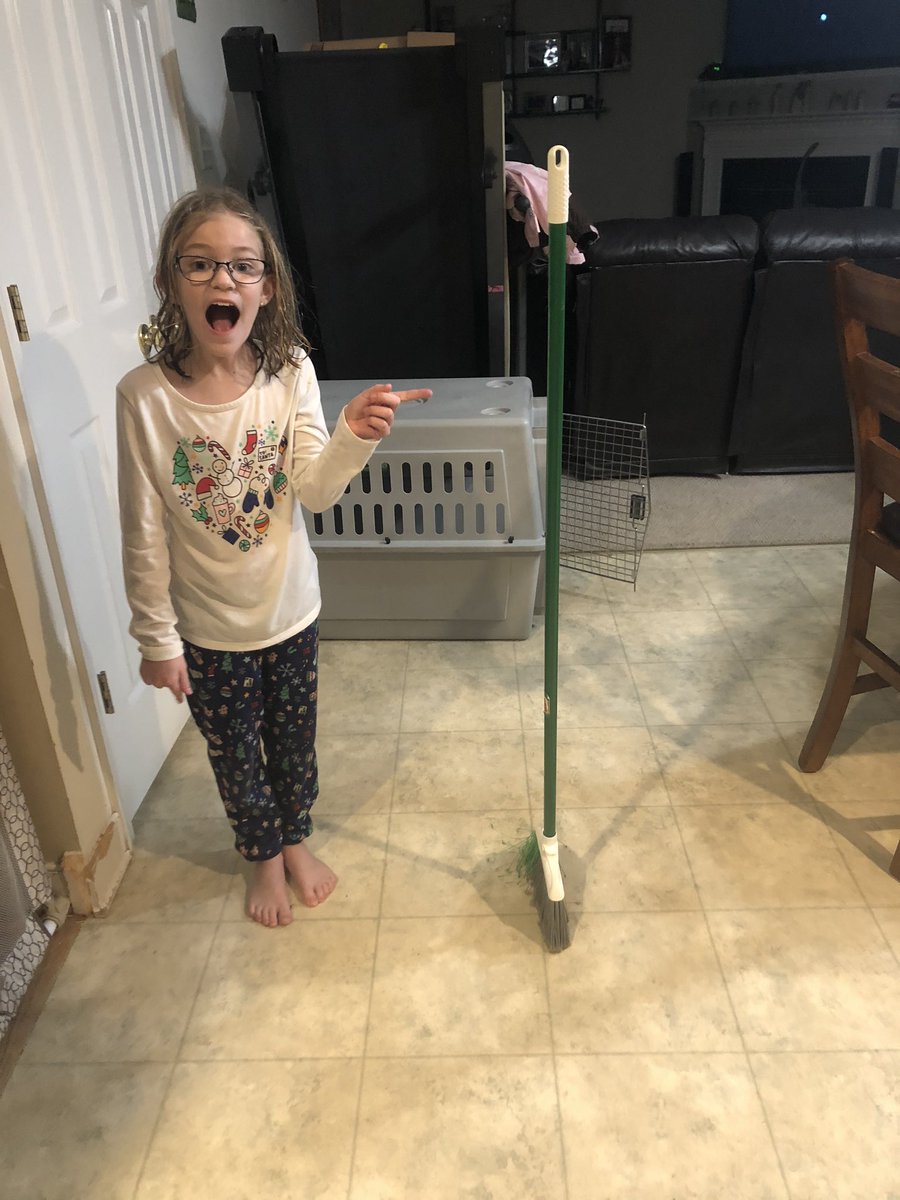 NASA says the gravitational pull will make a broom Stand up today so we tried it