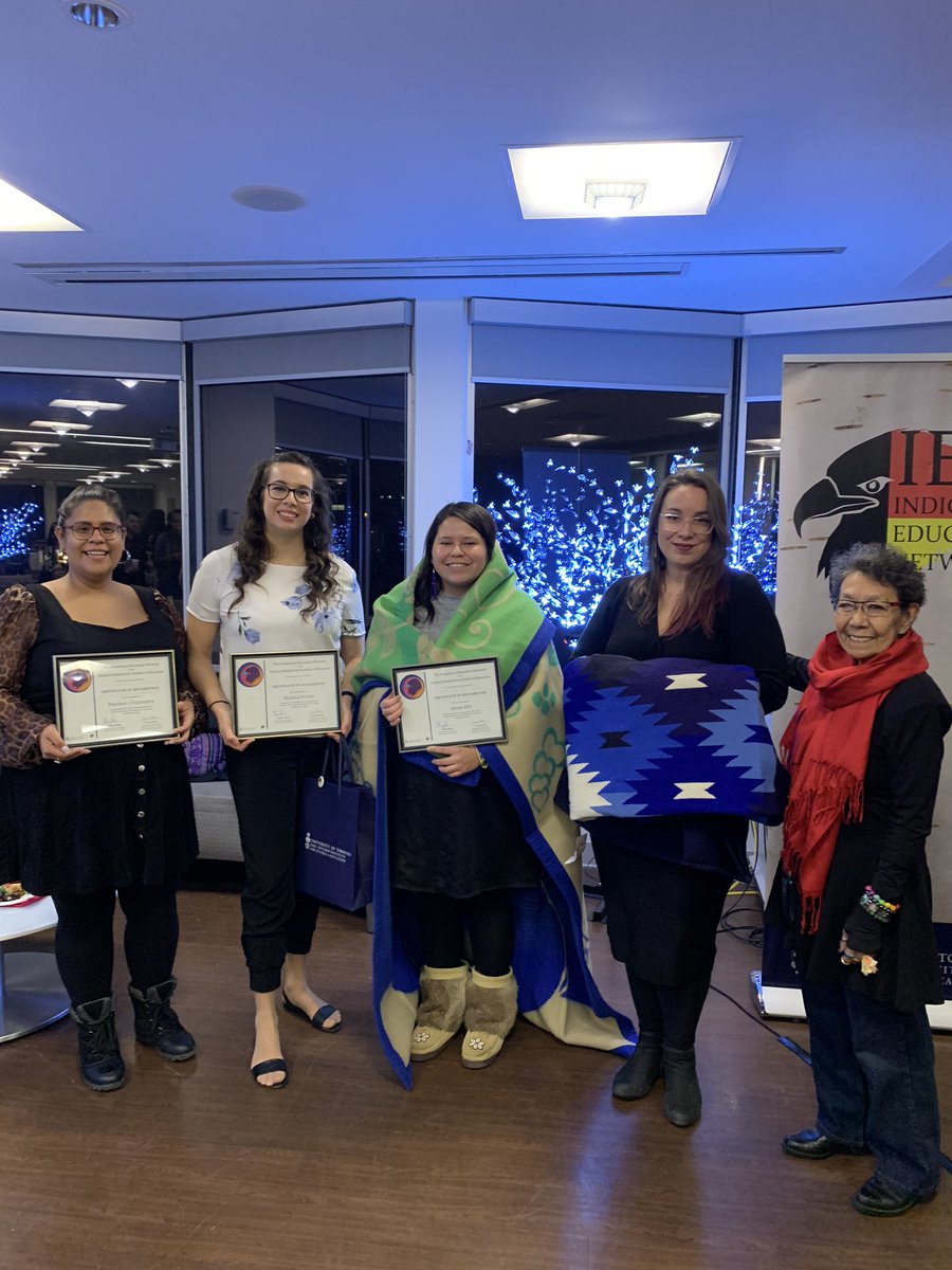IENatOISE's tweet photo. A great night celebrating Indigenous OISE graduate students and faculty! @tuckeve @_dianehill @shannapeltier @tepe_yolotl https://t.co/YqsNzGb4wY