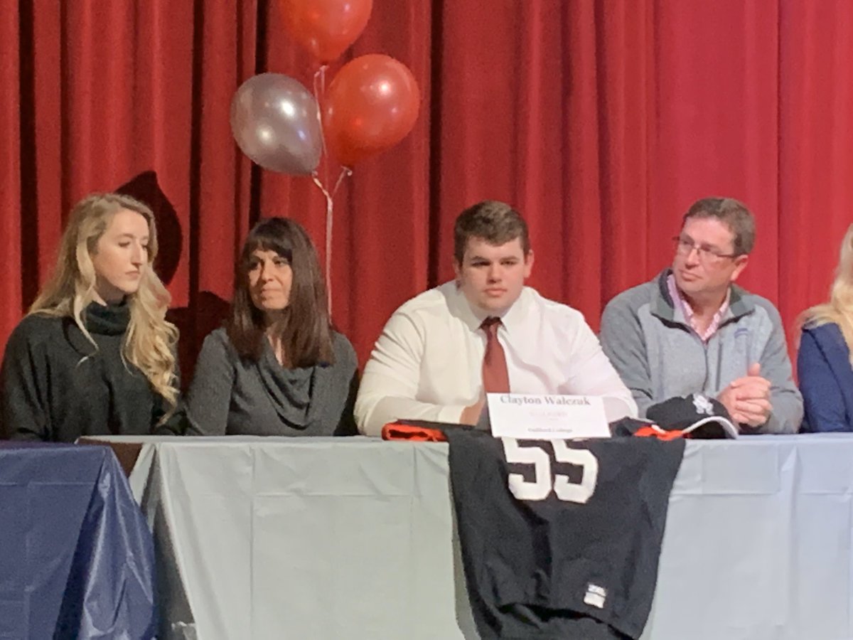 Branch Football player Clayton Walczuk signs with Guilford College. Congrats Clayton!