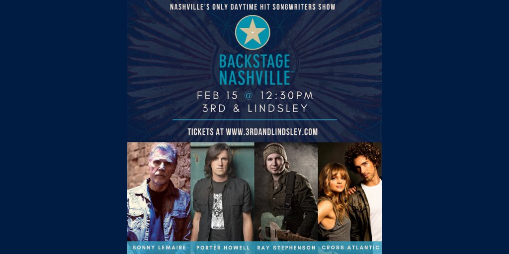 BackstageNash's tweet photo. We might be in #Nashville, but we still rock out to #GodBlessedTexas! We can't wait to hear #PorterHowell (@LittleTexasBand) perform @ #BackstageNashville! He’ll be performing alongside @SonnyLeMaire (#WhenSheCries), @RayStephenson (#RedRiverBlue) & @_CrossAtlantic_ 🥳 🥳 🥳 https://t.co/RNX6G8Xxah