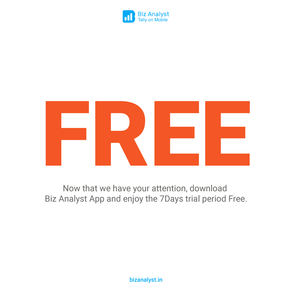 bizanalystapp's tweet photo. Now that we have your attention, download Biz Analyst App and enjoy the 7Days trial period FREE.
Download Now https://t.co/oHXkbGYYwY
.
.
.
#SalesReport #BusinessReports #BusinessData #Inventory #InventoryReport #Products #Accounts #Tally #TallyData #BizAnalyst #TallyOnMobile https://t.co/Menl6Lzf9l