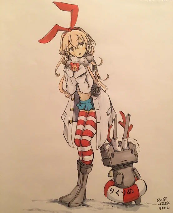 艦これメインで頑張ってコピック色塗り練習中です #RTで私を有名にしてください 