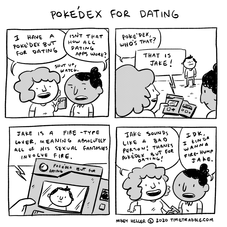 i drew a comic about a pokédex but for dating 