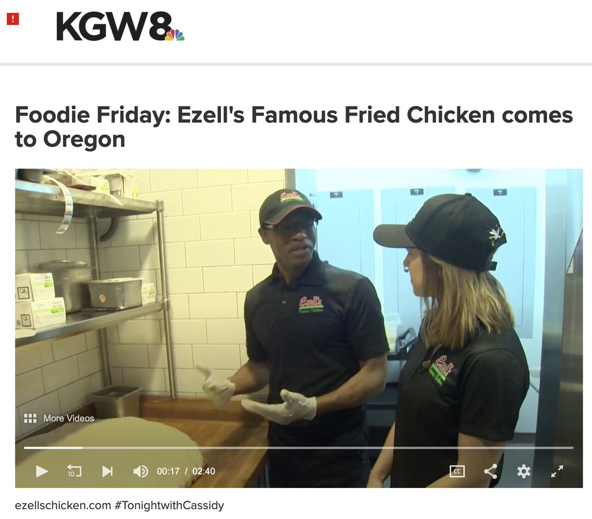 Ezells_Chicken's tweet photo. Oregon's @KGWNews went behind the scenes with co-founder Lewis Rudd for its Foodie Friday! 😀 See video here: https://t.co/OXfzLvzHwp
#TonightWithCassidy #Tigard #FamouslyGood #TheGoodChicken #HomeMadeGoodness https://t.co/FTYe6FcTIk
