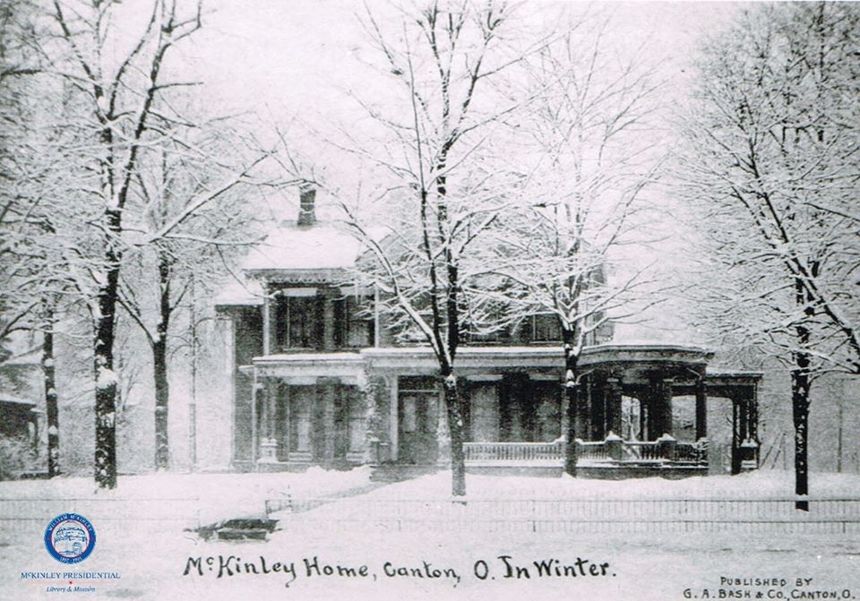 The North Market McKinley House on the south west corner of Market North and Louis Avenue. Now the location of the Stark County District Library present day Market North and Eighth Street. #thenandnow #starkcountylibrary #archivesbringgoodfeelings